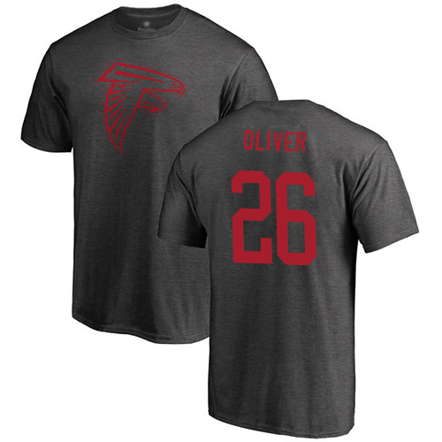 Atlanta Falcons Men Ash Isaiah Oliver One Color NFL Football #26 T Shirt